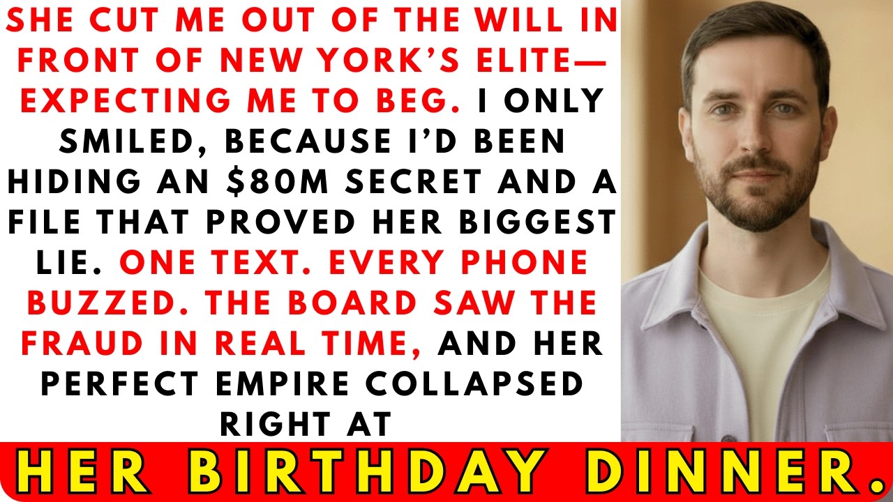My Mom Cut Me From Her Will at Her Birthday—She Didn’t Know I Could Expose Her $80M Fraud That Night