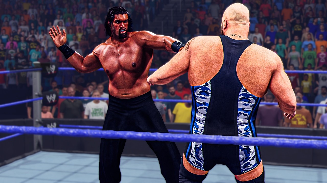 WWE 2K25: Биг Шоу против Великого Хали, матч один на один, игровой процесс.