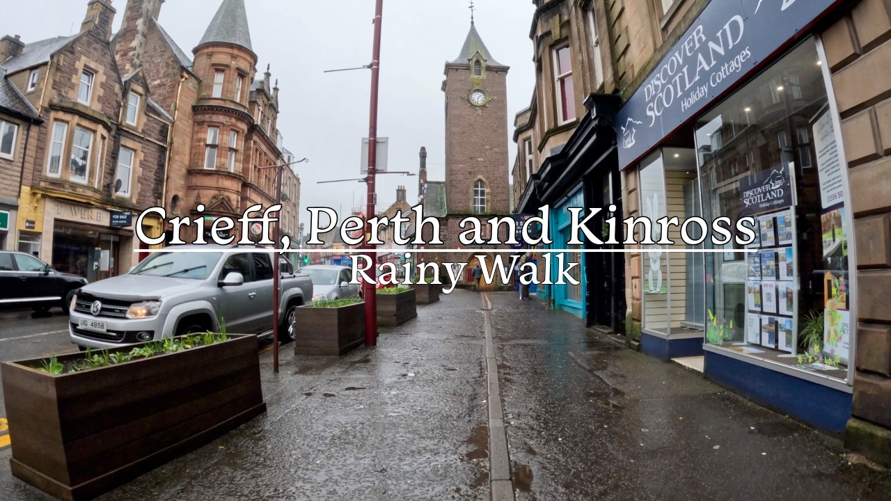 Rainy Walk in Crieff, Perth and Kinross | Relaxing POV with Ambient Sounds