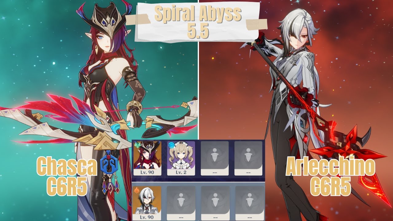 C6R5 Chasca & C6R5 Arlecchino Solo Spiral Abyss 5.5