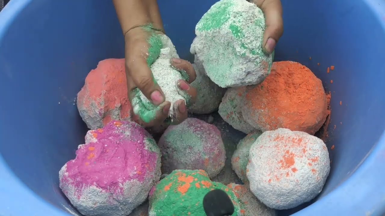 Grainy white cement colourful full dry crumble by Sa Asmr