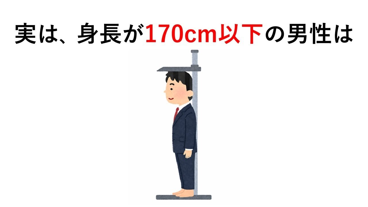 実は、身長が170cm以下の男性は○○【人間の体の雑学㊴】