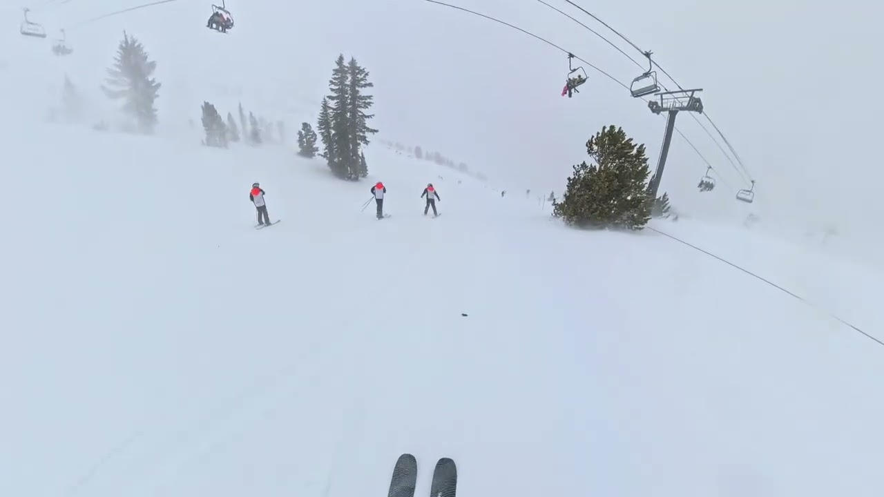 Storm skiing with Mammoth ski team 