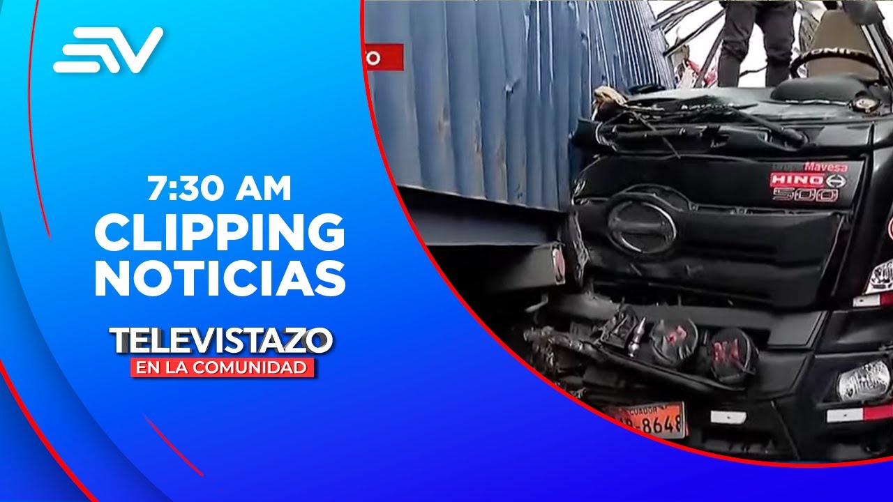 Accidente de tránsito entre un tráiler y un camión en la Ruta Viva, Quito | Televistazo | Ecuavisa