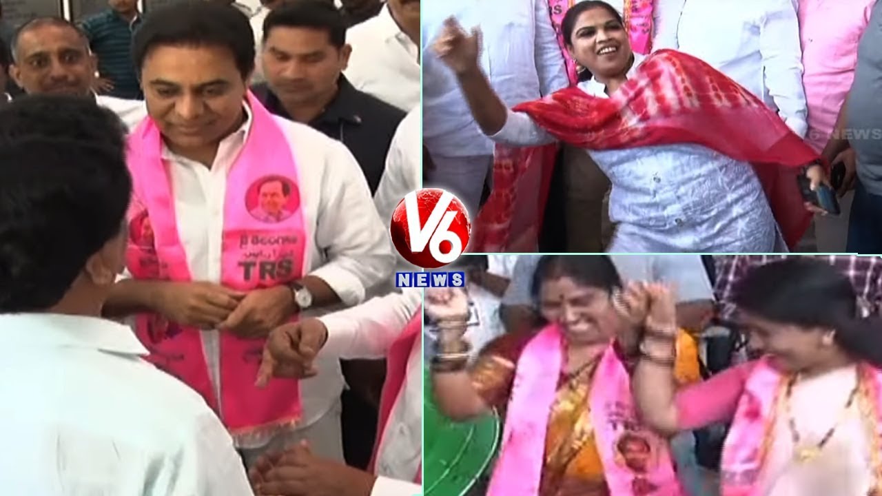 TRS Activists Celebration Over TRS Grand Victory In Municipal Polls | V6 News