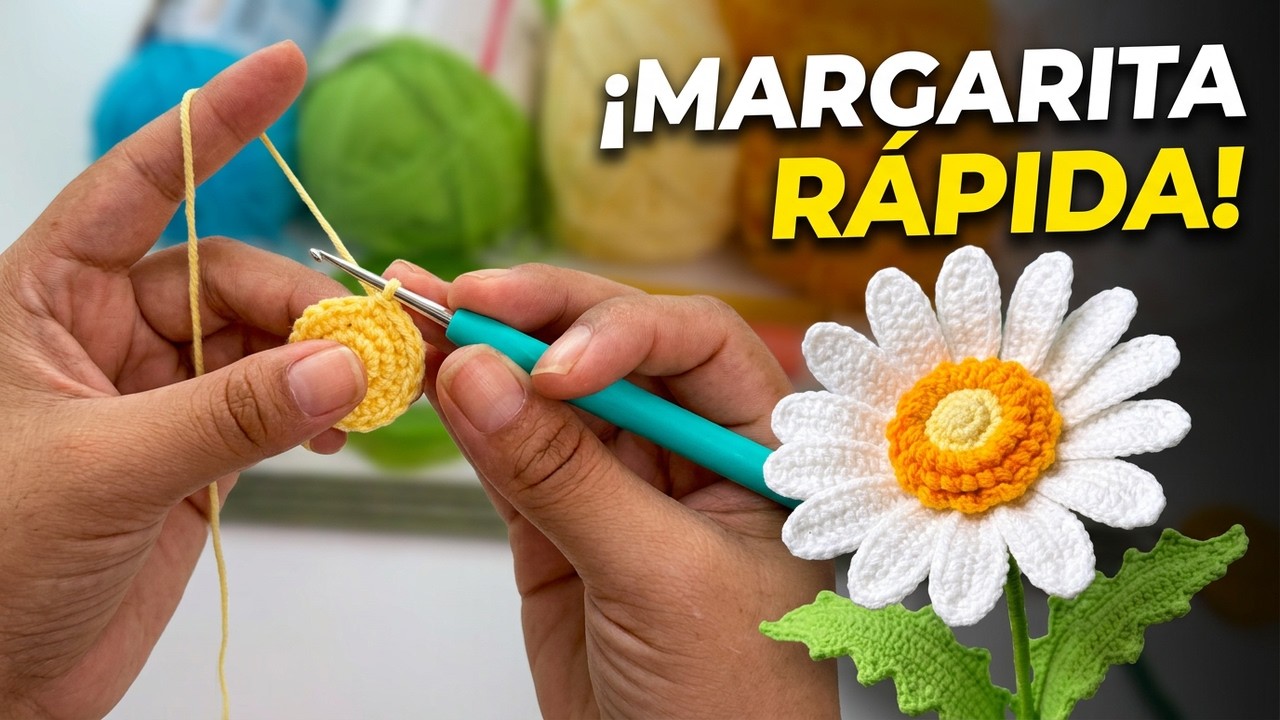 ¡Deja de tejer Margaritas difíciles! Prueba esta técnica Rápida a Crochet 🌼