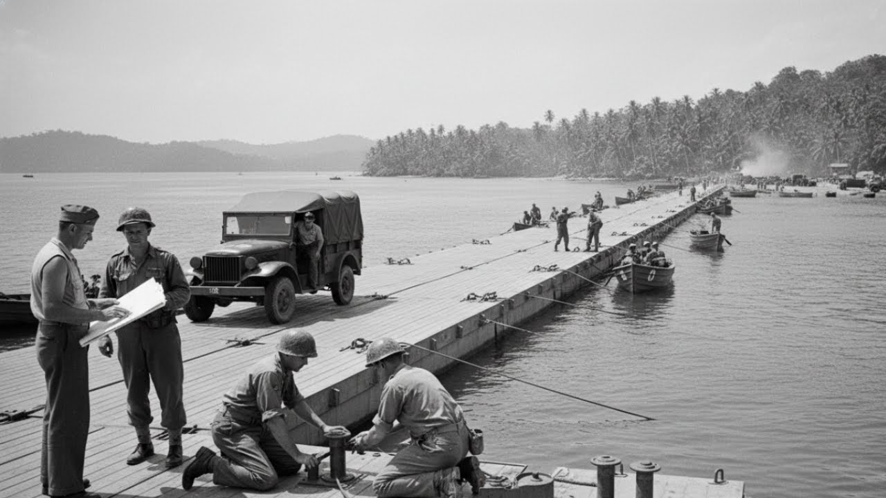 Jembatan Terapung Sekutu di Teluk Ambon