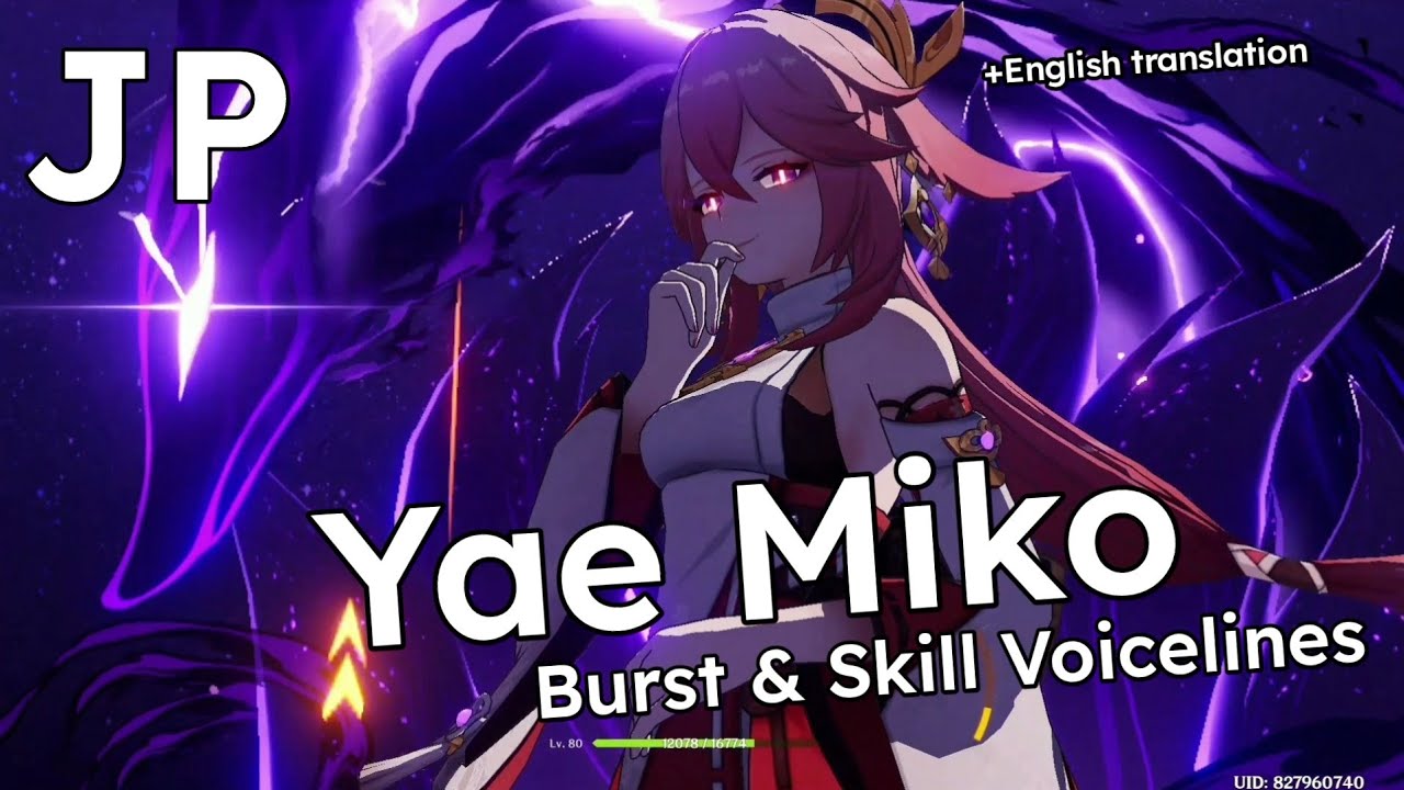 Yae Miko - Elemental Skill and Burst Voice Lines - JP