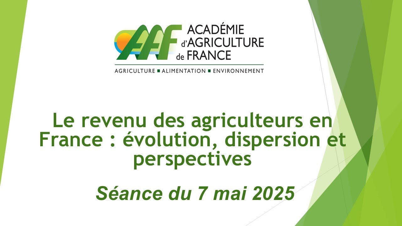 7/05/2025 :  Le revenu des agriculteurs en France : &eacute;volution, dispersion et perspectives