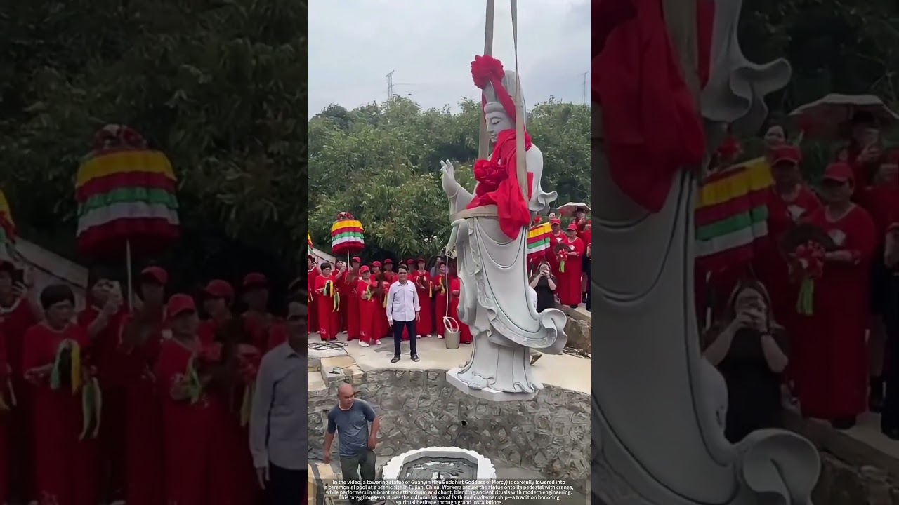 Cranes & Chants : Installing a Giant Guanyin Buddha Statue in Fujian, China