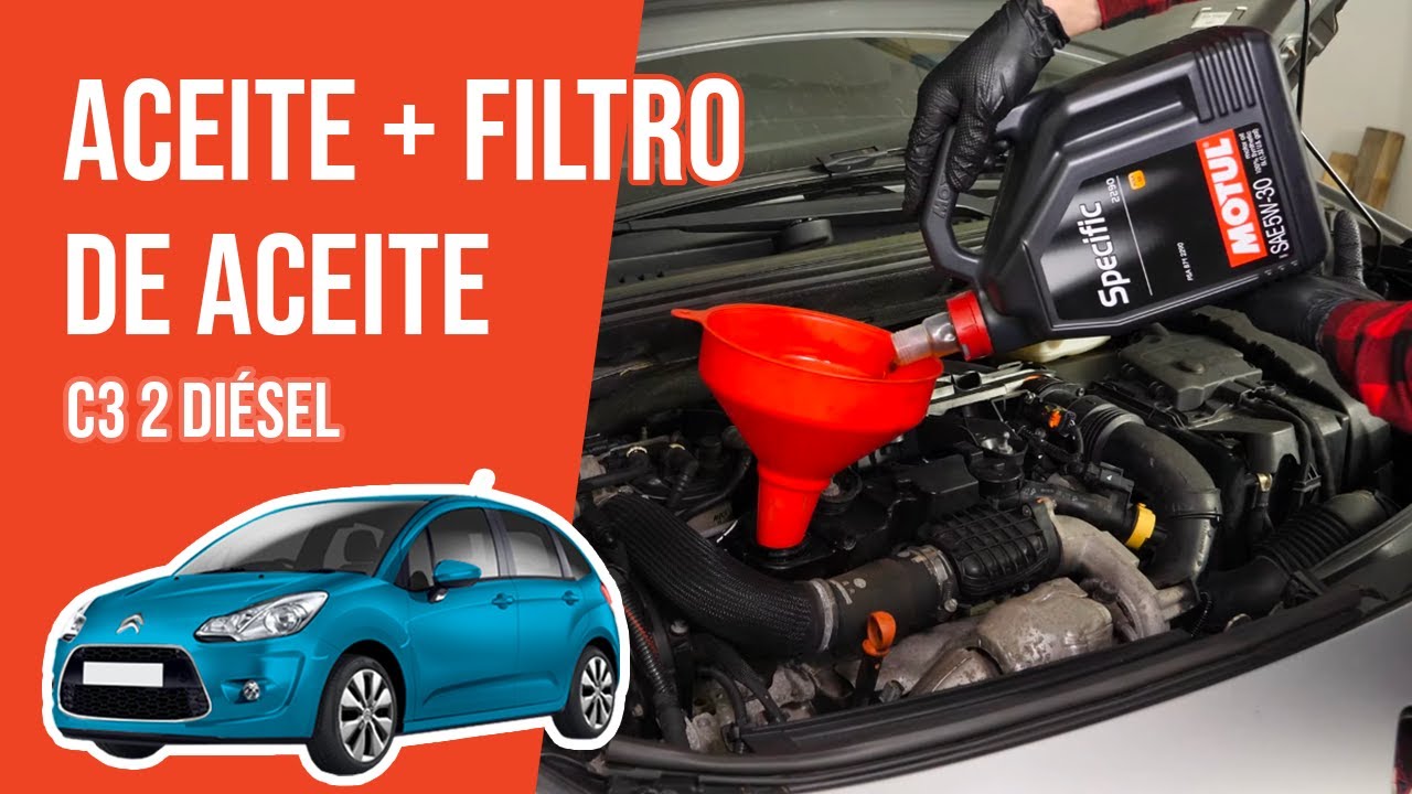 Cambio de aceite y de filtro de aceite Citroën C3 2 1.4 HDI 🛢