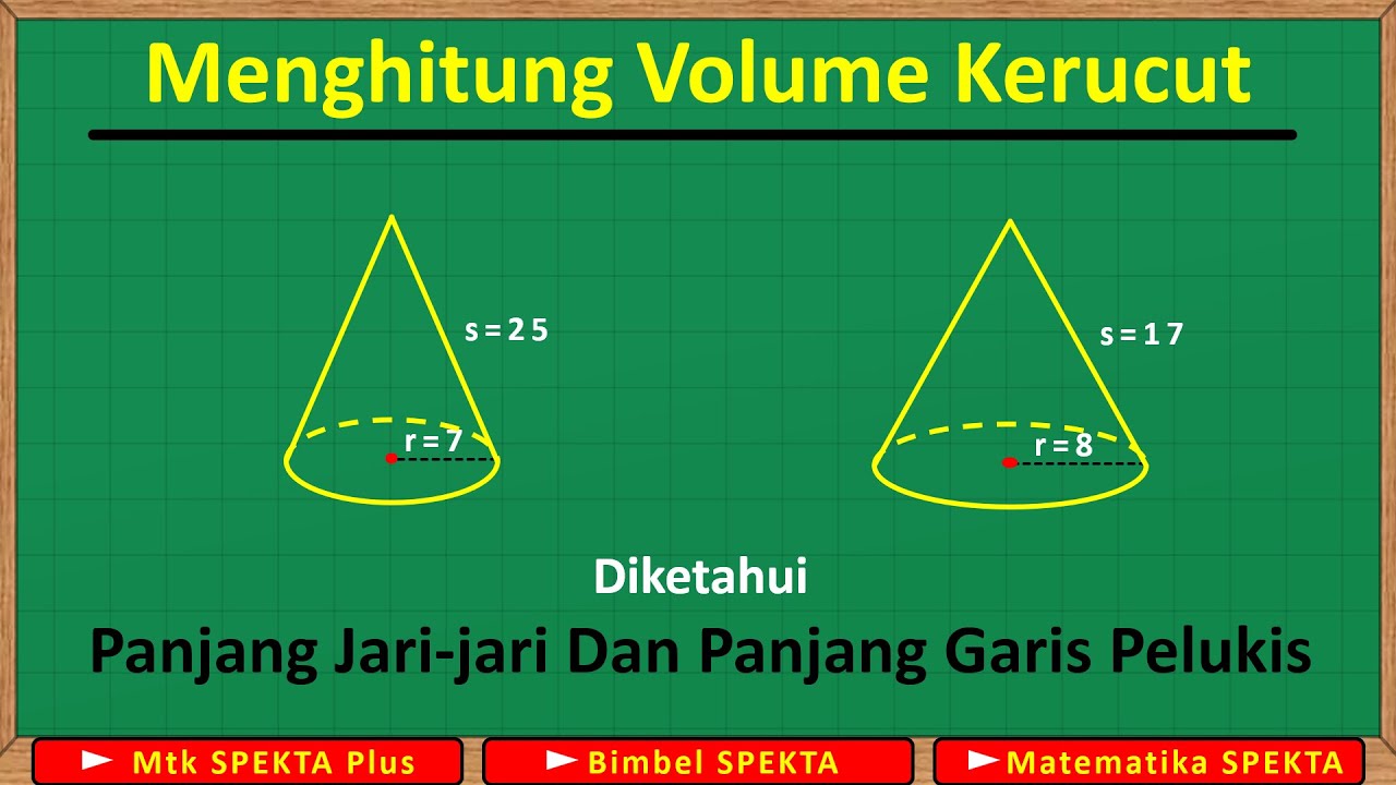 Cara Menghitung Volume Kerucut, Jika Diketahui Jari jari dan Garis Pelukisnya
