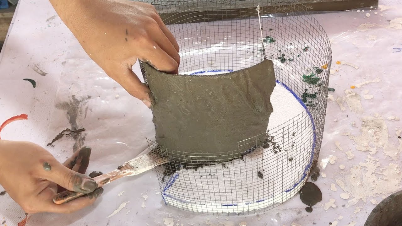 DIY - ❤️ Cement craft ideas ❤️ - beautiful and easy -  flower pot
