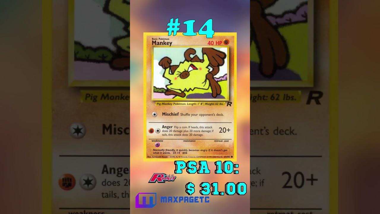 Top 20 Mankey Pokémon Cards #tcg#pokémon#mankey