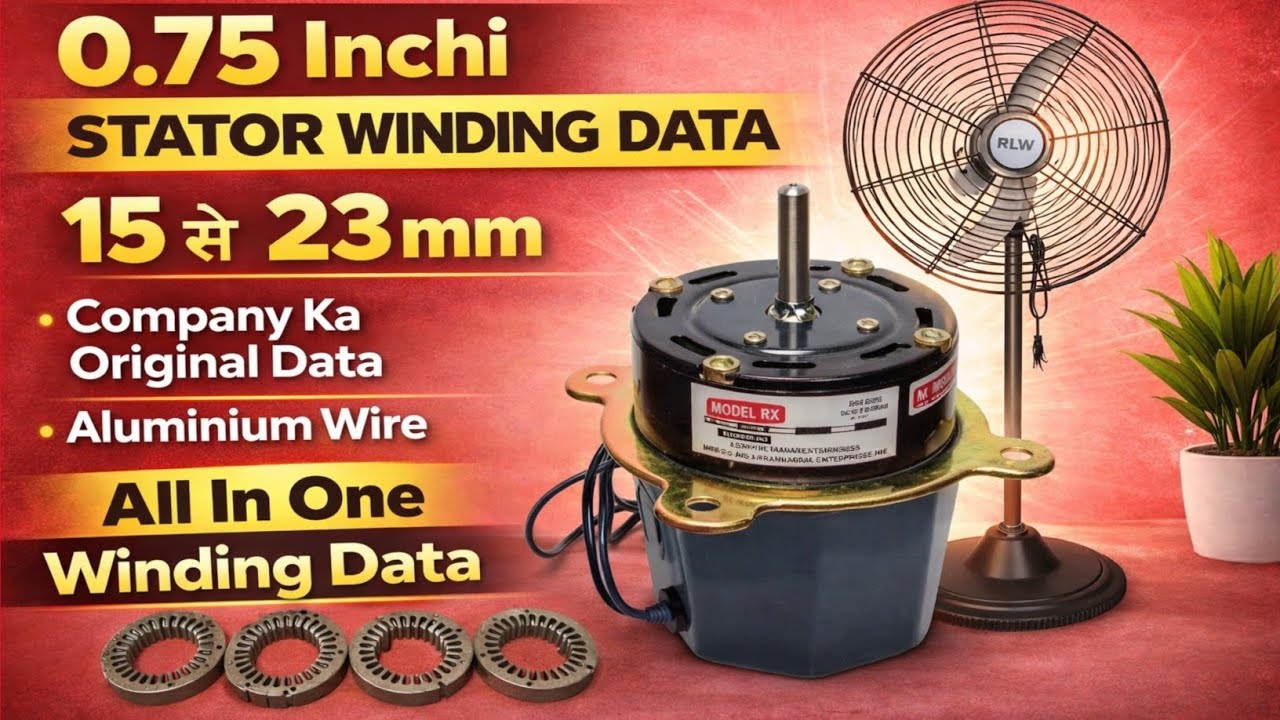 0.75 inchi stator winding data || Aluminium wire || All In One data 
