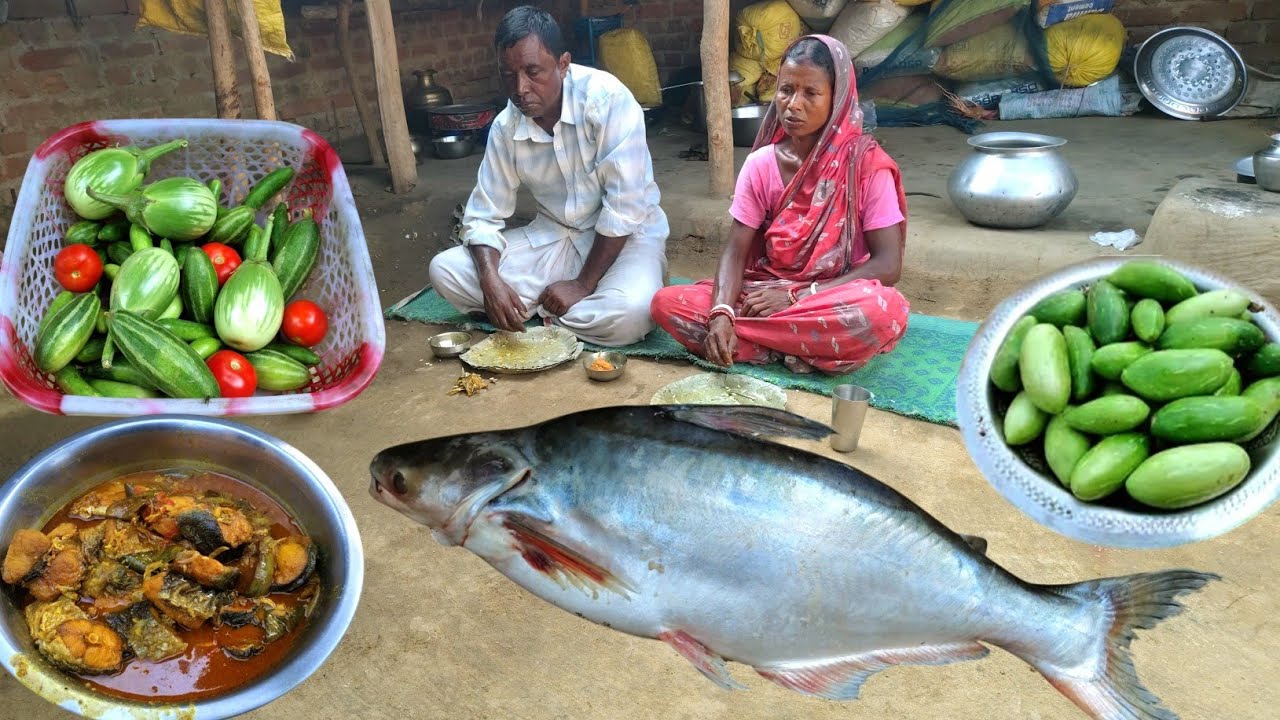2.5kg pangasius FISH CURRY with BRINJAL cooking and pointed gourd with ivy gourd fry|tribe life