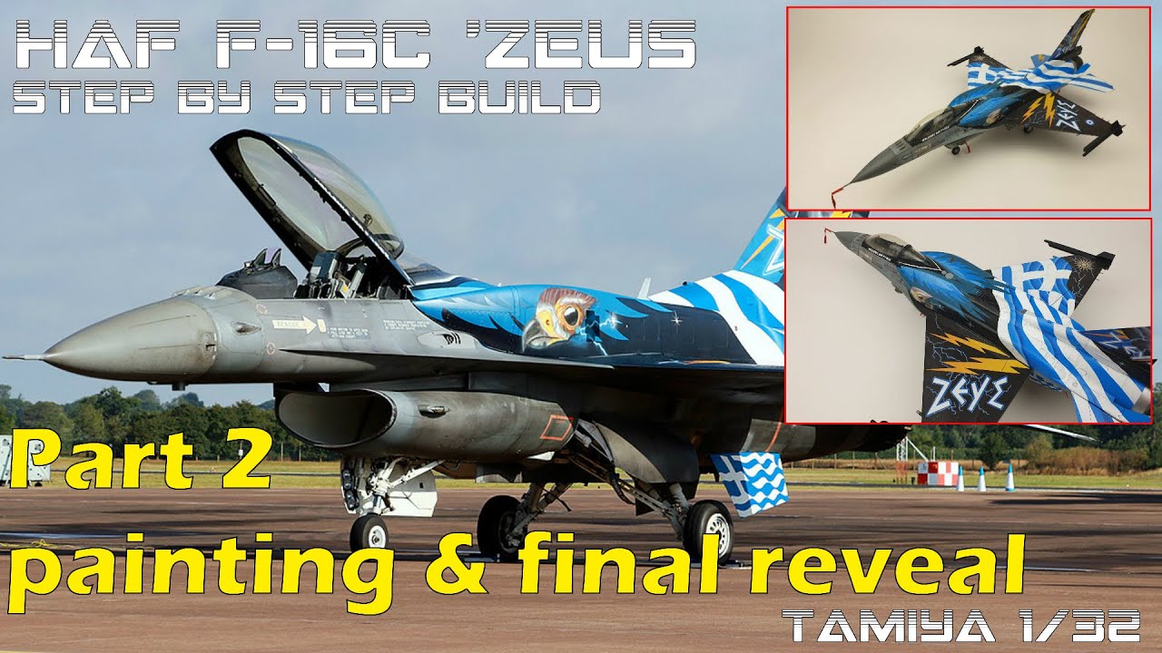 STEP BY STEP build Tamiya 1/32 HAF F 16C Zeus PART 2 (Final Reveal)