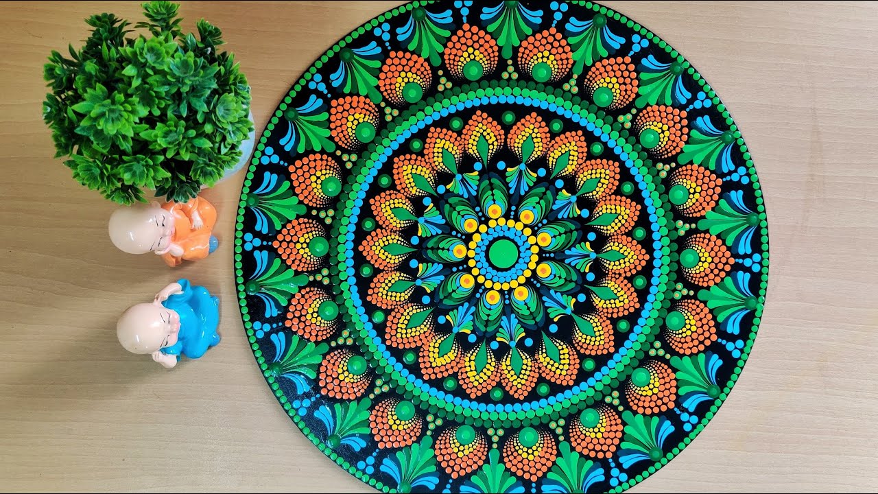 Colorful Dot Mandala Art for Beginner | STEP by STEP Dot Mandala Tutorial | DOT MANDALA ART