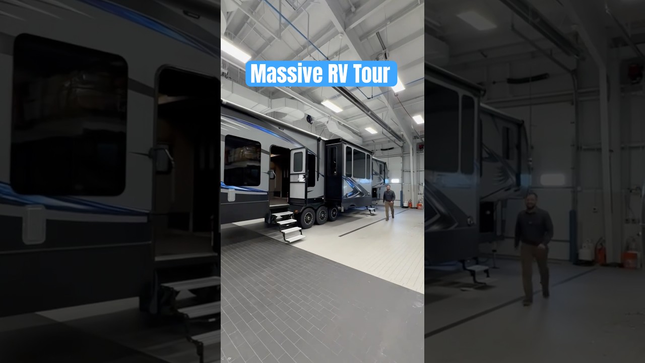 Massive RV 5th Wheel Trailer With Huge Deck