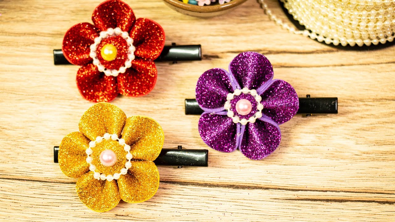 DIY - Foam flowers. Foam sheet craft ideas.Flower Eva foam / Very Easy beautiful Hair clip