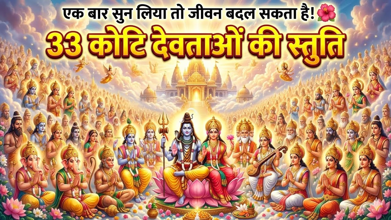 एक बार सुन लिया तो जीवन बदल सकता है! 🌺 33 कोटि देवताओं की स्तुति Ghar Shanti Mantra