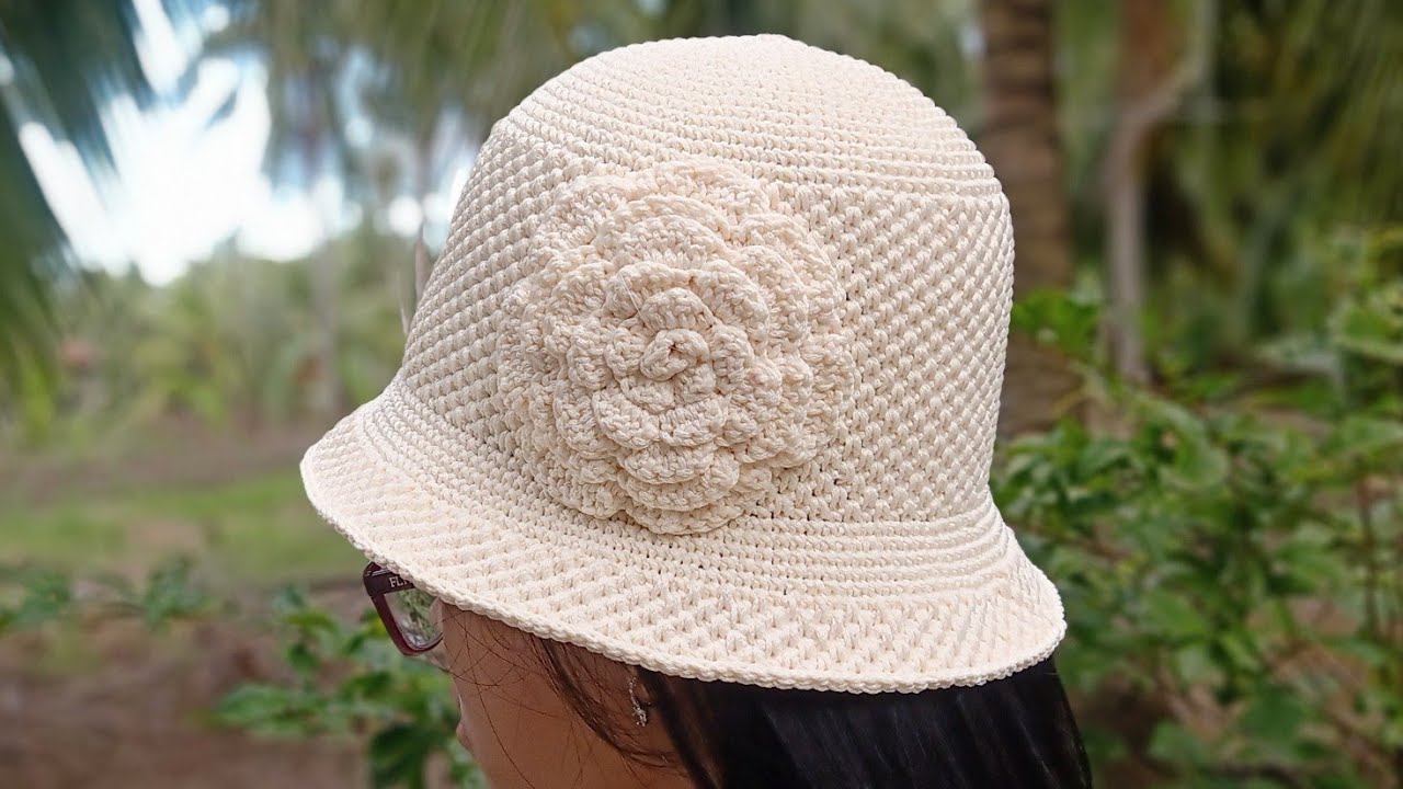 Cách móc nón bucket hoa hồng!!