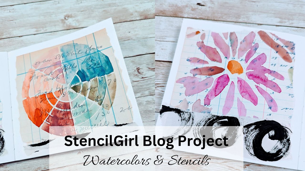 Watercolor and Stencils - A Match Made in Mixed Media Heaven