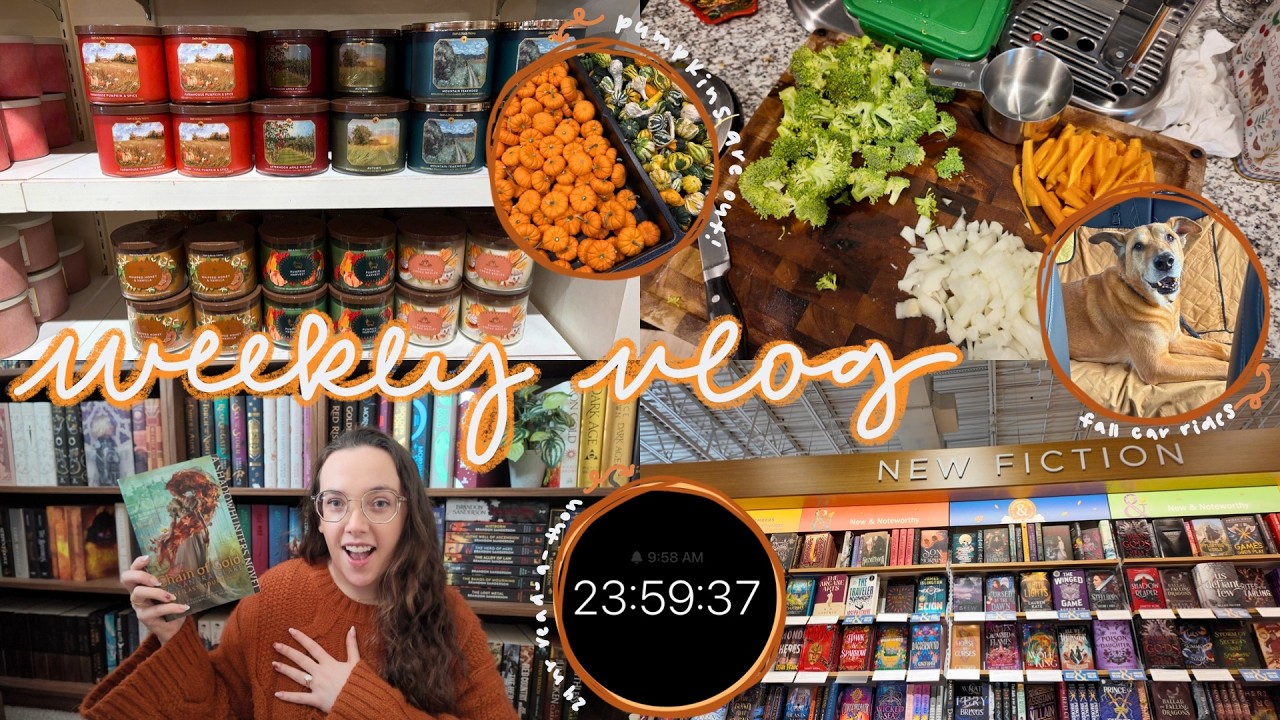 a 24hr read a thon, reading 3 books, + book shopping 🐿️☕️ WEEKLY VLOG