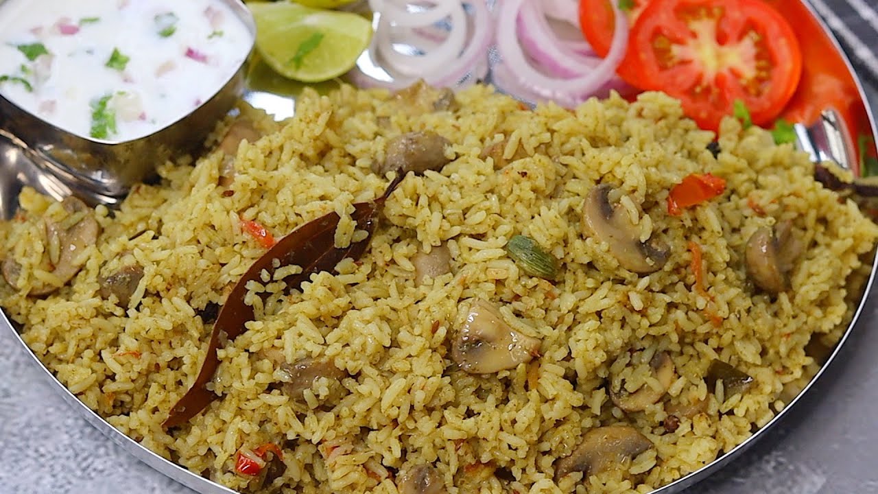 మష్రూమ్ పులావ్ ఇలా చేసారంటే ఇక తిరుగుండదు😋 Mushroom Pulao In Telugu👌 Veg Pulao Recipe👍 Healthy Lunch