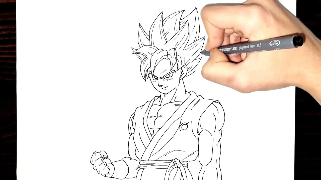 How to Draw Goku Super Saiyan Blue 