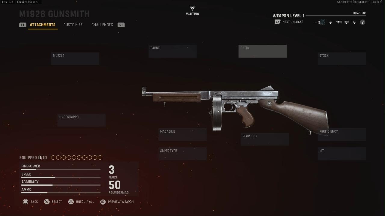 VANGUARD - All SMG Attachments ~ M1928 