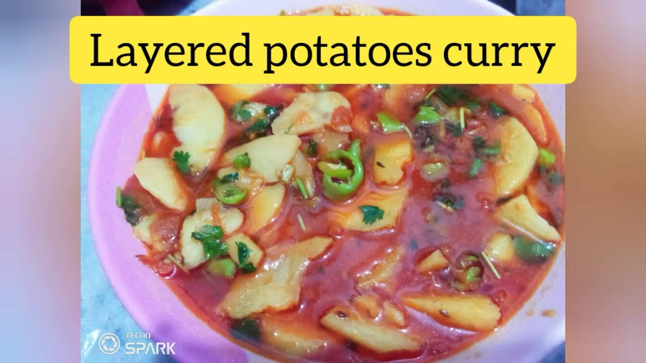 Simple layered potatoes curry