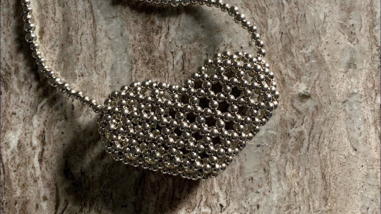 طريقة عمل شنطة بالخرز شكل قلب how to make heart beaded bag #diy #handmade #explore #اكسبلور #خرز