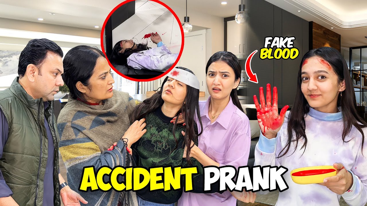 Fake Accident Prank With My Family 😱| Sara Ghr Gnda krdia 🤣 | Mama Gusaa Hogain 😭| Sistrology