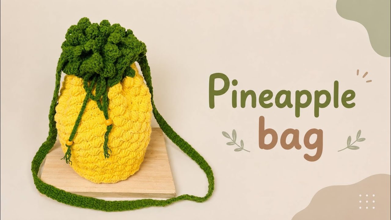 ถักกระเป๋าสับปะรด pineapple bag crochet #crochet  #handmade #temmycraft #bag #pineapplebag