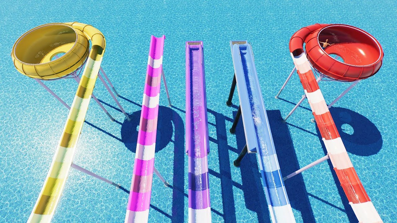 All End Of Body Flume Water Slide Test - Planet Coaster 2