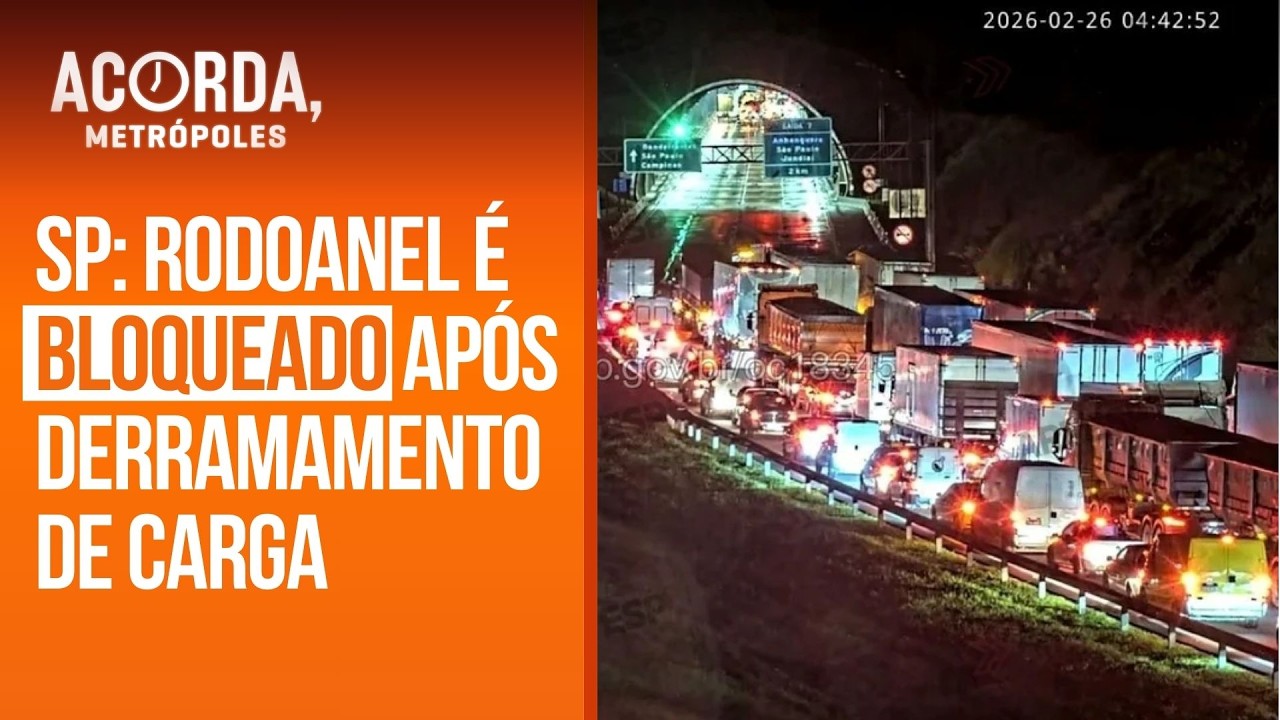 Trecho do Rodoanel é bloqueado após derramamento de carga de trigo