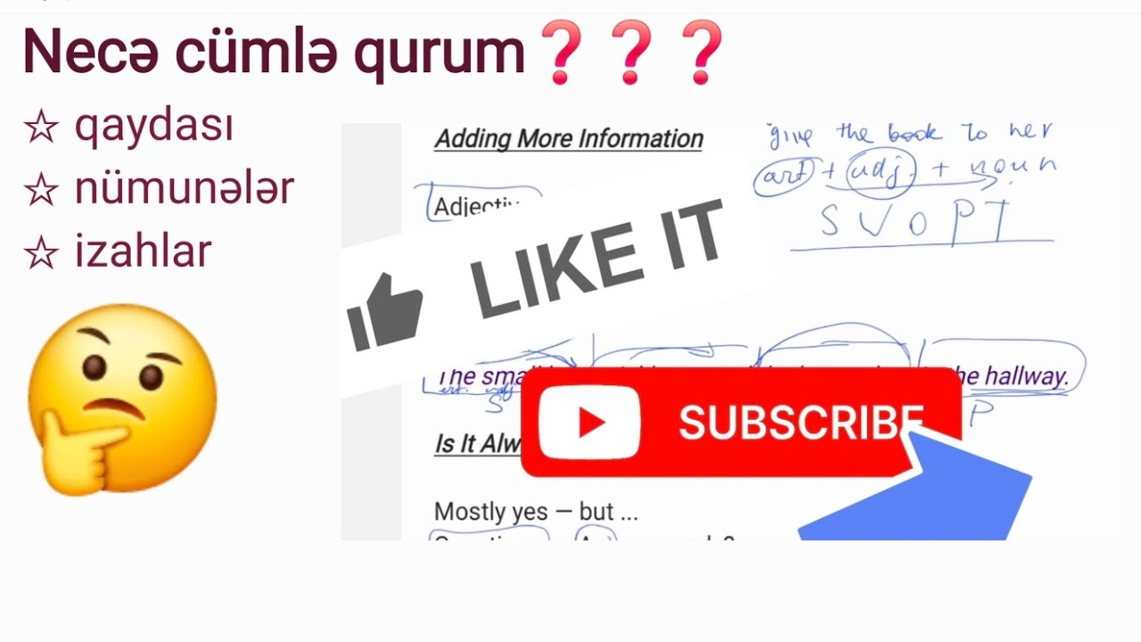 İngilis Dilində Cümlə Qurmaq (Sentence Structure) | SVO Qaydası Sadə İzah