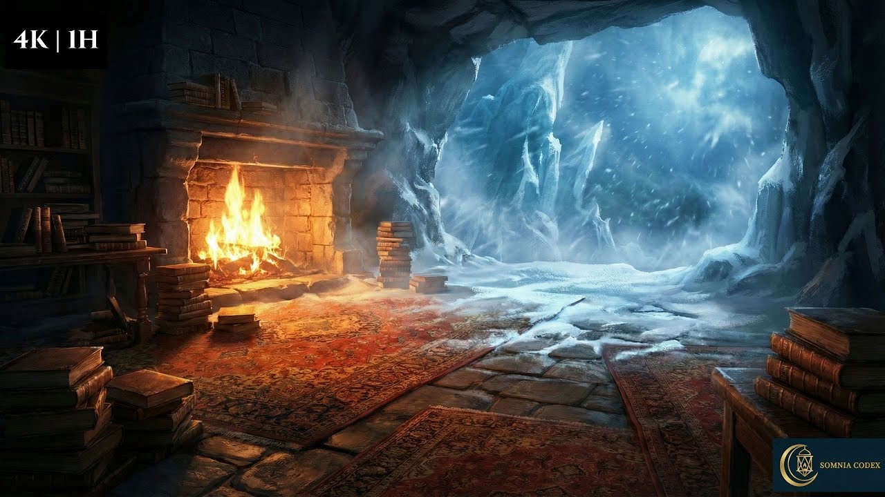 You are Safe Here. Ancient Temple Blizzard & Fire Ambience (Warm Brown Noise)