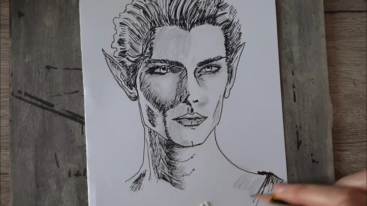 Ink Fairy Portrait in Shadows-Dark Fantasy,Gothic vibes