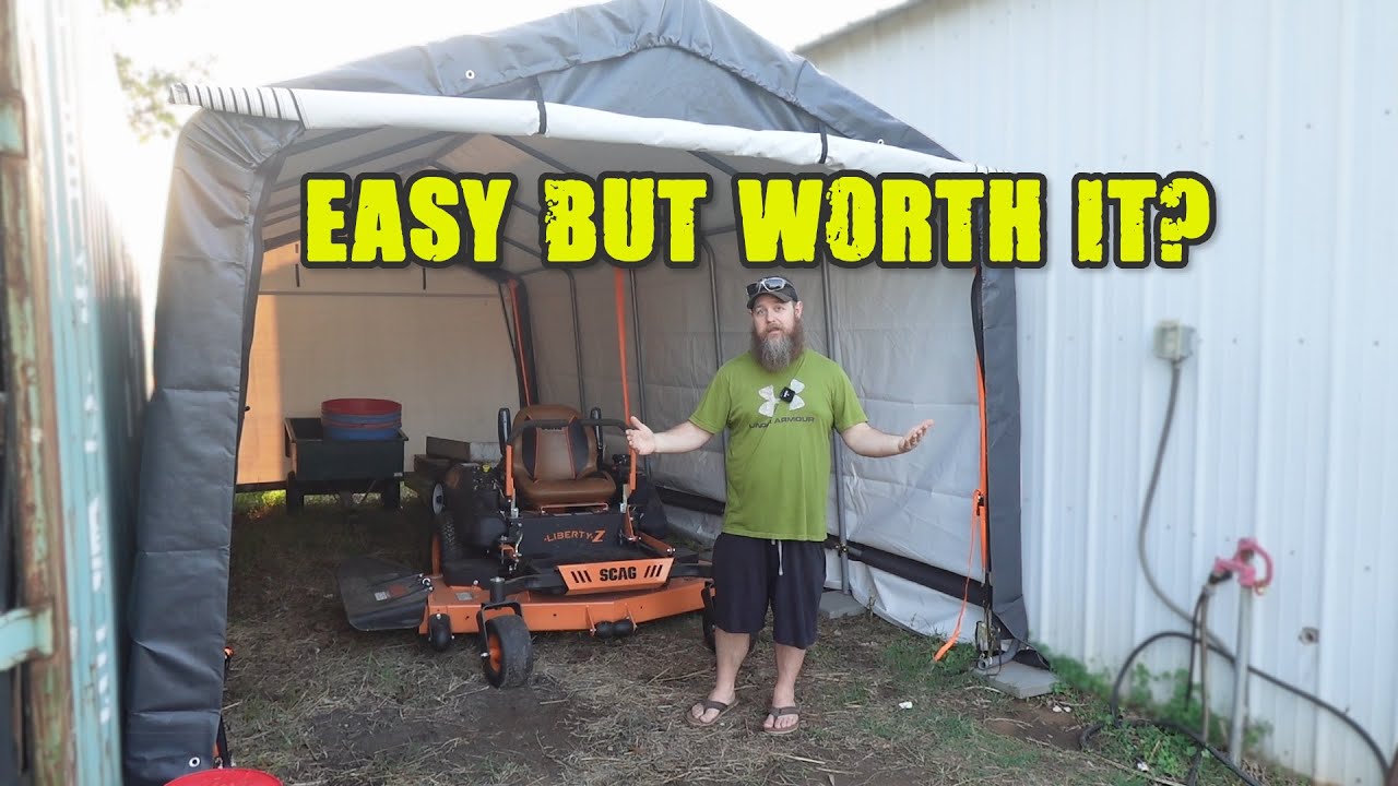 Опыт установки гаража Harbor Freight 12x20