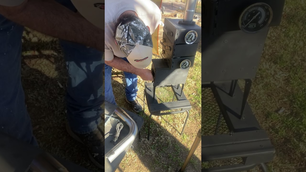 DIY ammo box hot tent stove with an ammo box meat smoker attachment for camping 