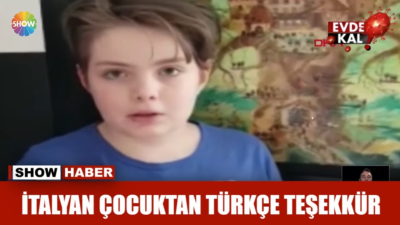 İtalyan çocuktan Türkçe teşekkür