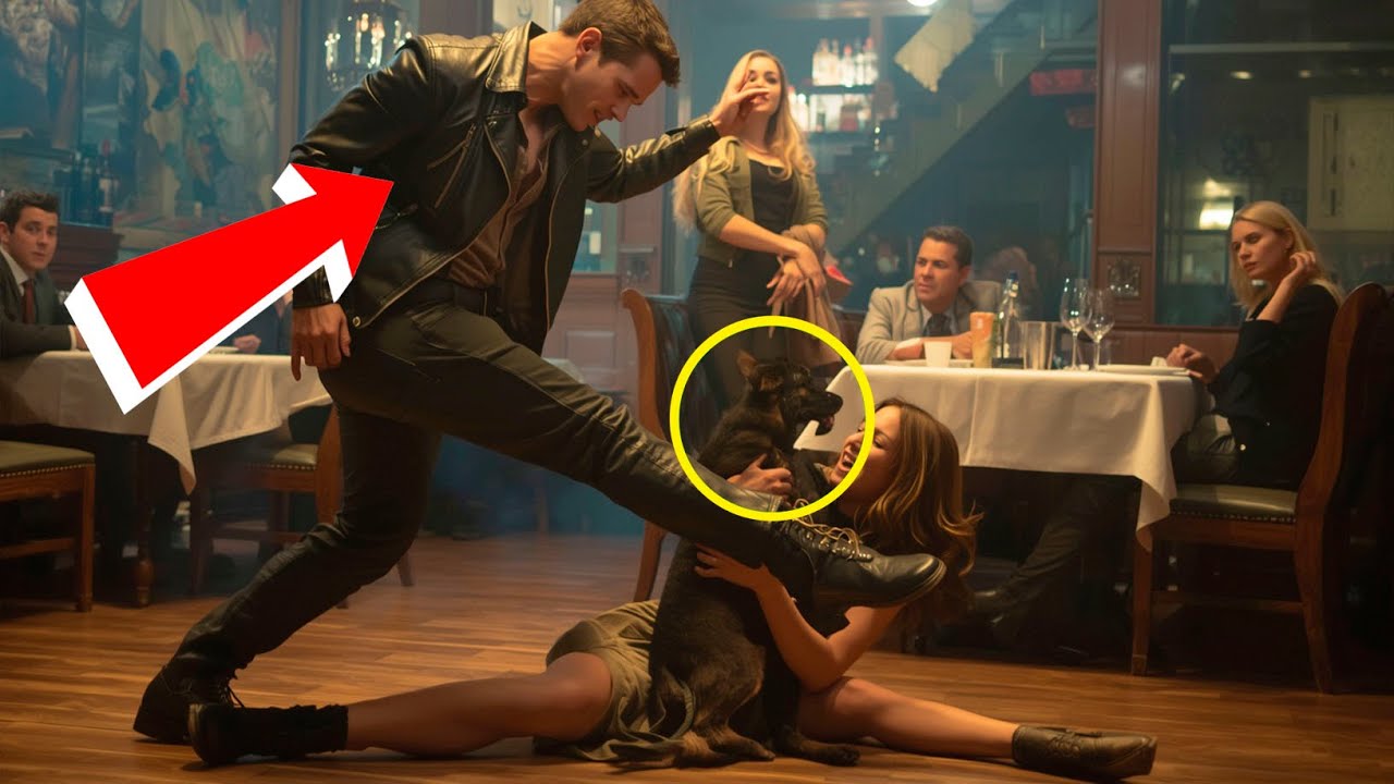 Un couple riche a donné un coup de pied à une serveuse qui protégeait son chiot berger allemand —...
