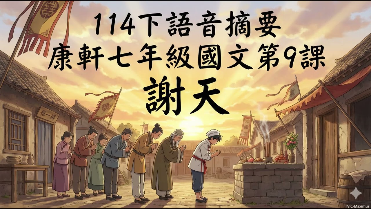 114下語音摘要 康軒七年級國文第9課 謝天movie