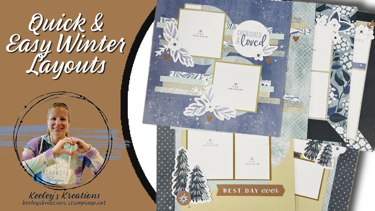 Quick & Easy Winter Layout Process Video Using the Peaceful Days Scrapbooking Kit