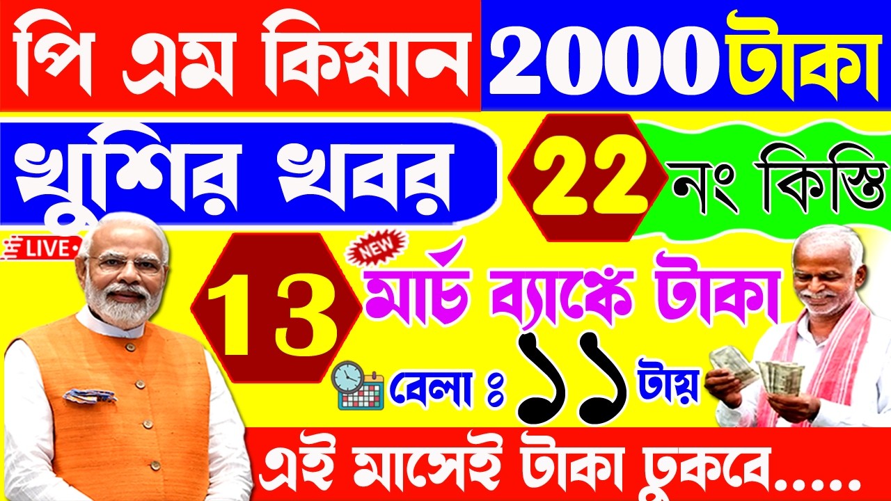 PM Kisan Samman Nidhi 22th Installment Release by Hon ble PM Shri  Narendra Modi #PMKisan