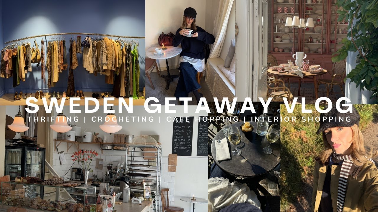 Sweden vlog | Thrifting in Gothenburg, cafe hopping, crocheting, interior shopping