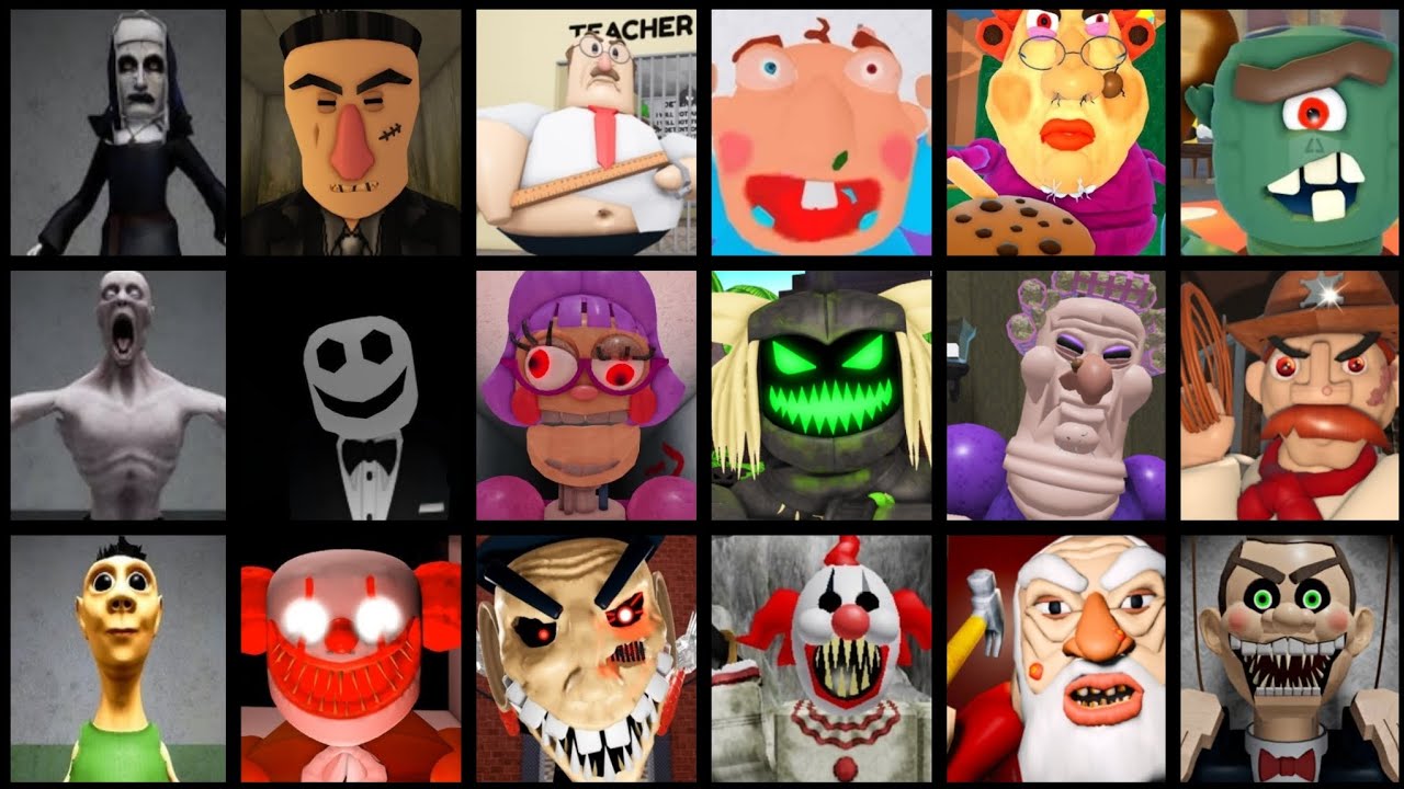 Run from the nun, MR FUNNY, RUN FROM SCP MONSTERS,EVIL GRANDMA ROBLOX JUMPSCARES 