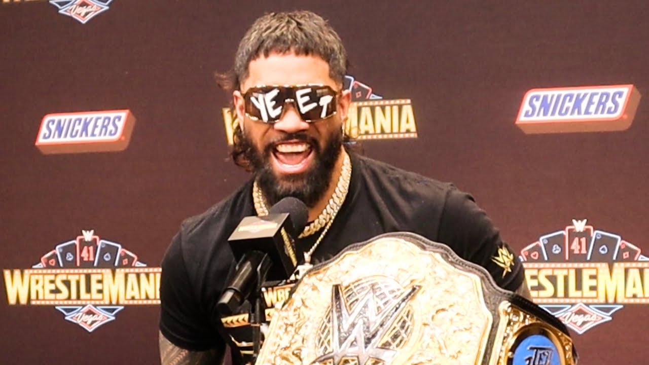 JEY USO'S REACTS TO WORLD HEAVYWEIGHT CHAMPIONSHIP WIN AT WRESTLEMANIA 41!